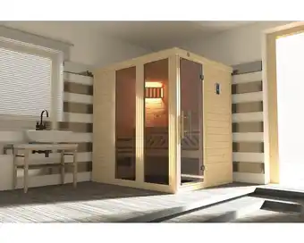 Hornbach Massivholzsauna weka kemi panorama gr.1 inkl. 7,5 kw ofen u.digitaler steuerung mit fenster und graphitfarbiger ganzglastüre Angebot