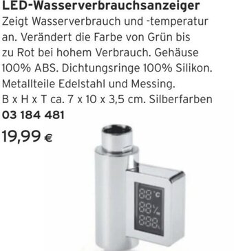 Tchibo Eduscho LED-Wasserverbrauchsanzeiger B x H x T ca. 7 x 10 x 3,5 cm. Silberfarben 03 184 481 Angebot