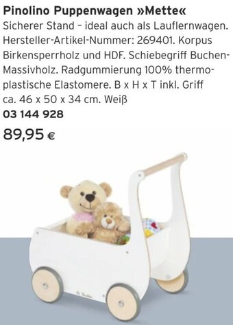 Tchibo Eduscho Pinolino Puppenwagen >>Mette<< Angebot