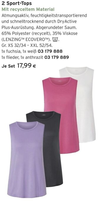 Tchibo Eduscho 2 Sport-Tops Angebot