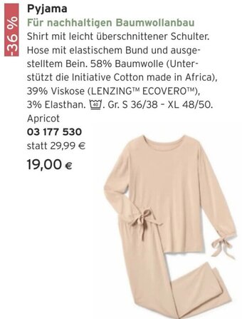 Tchibo Eduscho Pyjama Für nachhaltigen Baumwollanbau Angebot
