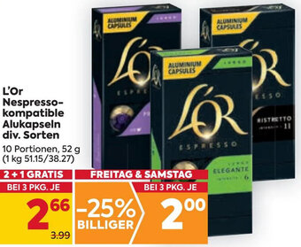 Billa L'Or Nespresso-kompatible Alukapseln div. Sorten 52 g Angebot