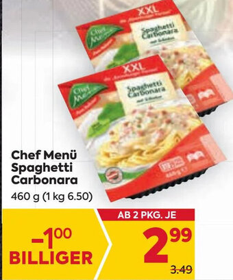 Billa Chef Menü Spaghetti Carbonara 460 g Angebot