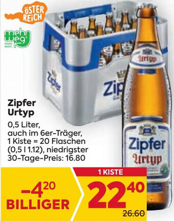 Billa Zipfer Urtyp 0,5 Liter, Angebot
