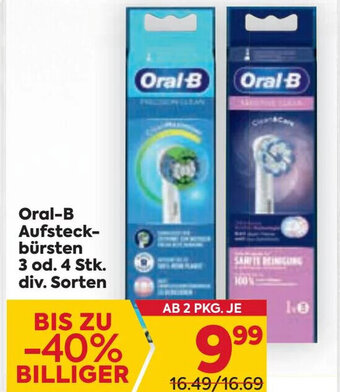 Billa Oral-B Aufsteck-bürsten 3 od. 4 Stk. div. Sorten Angebot