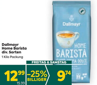 Billa Dallmayr Home Barista div. Sorten 1 Kilo Packung Angebot