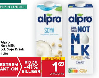Billa Alpro Not Milk od. Soja Drink 1 Liter Angebot