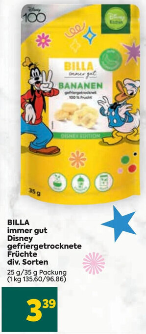 Billa BILLA immer gut Disney gefriergetrocknete Früchte div. Sorten 25 g/ 35 g Packung Angebot