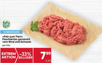 Billa >>Fair zum Tier!<<< Faschiertes gemischt vom Rind und Schwein per Kilo Angebot