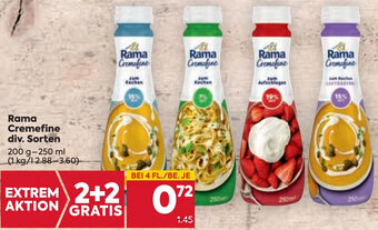 Billa Rama Cremefine div. Sorten 200 g- 250 ml Angebot
