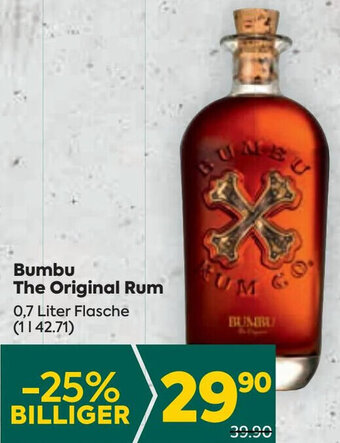 Billa Bumbu The Original Rum 0,7 Liter Flasche Angebot
