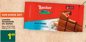 Billa Loacker Schokolade div. Sorten 85 g- 87 g Tafel Angebot