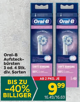 Billa Oral-B Aufsteck-bürsten 3 od. 4 Stk. div. Sorten Angebot