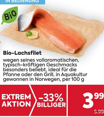 Billa Bio-Lachsfilet per 100 g Angebot
