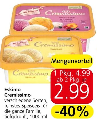Eurospar Eskimo Cremissimo 1000 ml Angebot