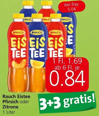 Eurospar Rauch Eistee Pfirsich oder Zitrone 1 Liter Angebot