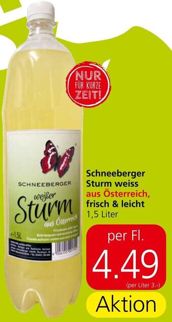 Eurospar Schneeberger Sturm weiss aus Österreich, frisch & leicht 1,5 Liter Angebot