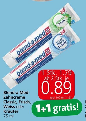 Eurospar Blend-a Med-Zahncreme Classic, Frisch, Weiss oder Kräuter 75 ml Angebot