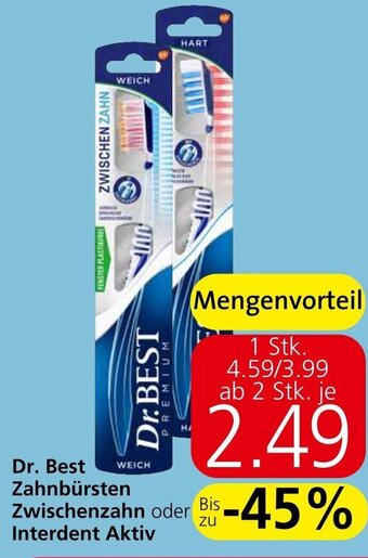 Eurospar Dr. Best WEICH Zahnbürsten Zwischenzahn oder Interdent Aktiv Angebot