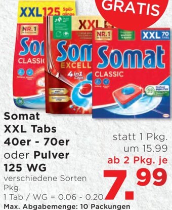 Unimarkt Somat XXL Tabs 40er- 70er oder Pulver 125 WG Angebot