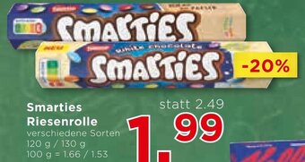 Unimarkt Smarties Riesenrolle verschiedene Sorten 120 g / 130 g Angebot