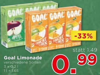 Unimarkt Goal Limonade verschiedene Sorten 3 x 0,2 L Angebot