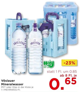 Unimarkt Vöslauer Mineralwasser PET oder Glas in der Kiste je 11-MEHRWEG-FI. Angebot