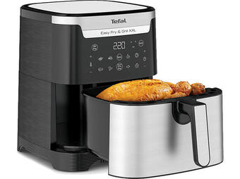 Media Markt Tefal ey 801d easy fry & grill heißluftfritteuse (6,5 l, 1680 watt, edelstahl) Angebot