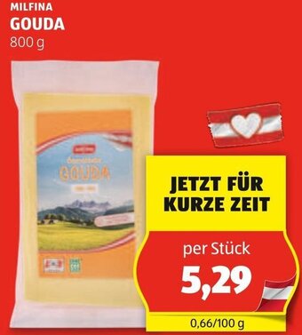 Hofer MILFINA GOUDA 800 g Angebot