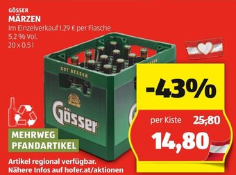 Hofer Gösser MÄRZEN 20 x 0.5 L Angebot