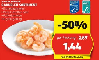 Hofer ALMARE SEAFOOD GARNELEN SORTIMENT 120 g/ 110 g/ 100 g Angebot