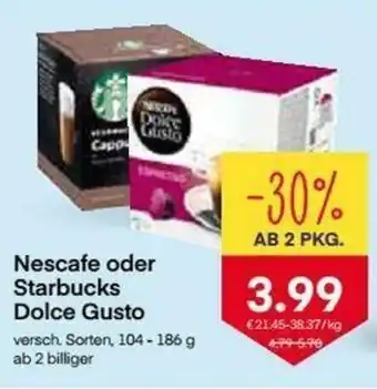 MPreis Nescafe Starbucks Dolce Gusto 104-186 g Angebot