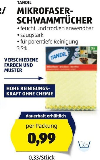 Hofer TANDIL MIKROFASER- SCHWAMMTÜCHER 3 Stück Angebot