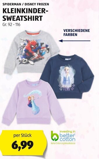 Hofer SPIDERMAN / DISNEY FROZEN KLEINKINDER-SWEATSHIRT Gr. 92-116 Angebot