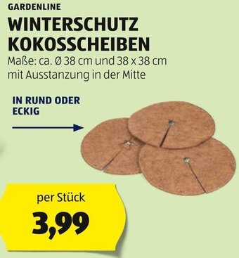 Hofer GARDENLINE WINTERSCHUTZ KOKOSSCHEIBEN per Stück Angebot