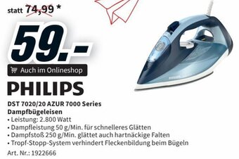 Media Markt PHILIPS DST 7020/20 AZUR 7000 Series Dampfbügeleisen Angebot