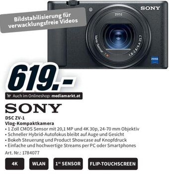 Media Markt SONY DSC ZV-1 Vlog-Kompaktkamera Angebot