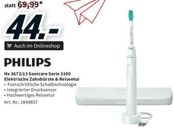 Media Markt PHILIPS Hx 3673/13 Sonicare Serie 3100 Elektrische Zahnbürste & Reiseetui • Fortschrittliche Schalltechnologie Angebot