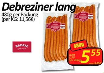Wurstico Debreziner lang 480g per Packung Angebot