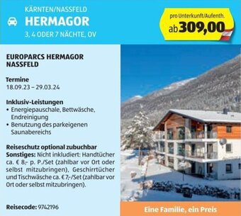Hofer Reisen KÄRNTEN/NASSFELD HERMAGOR 3,4 ODER 7 NÄCHTE, OV Angebot