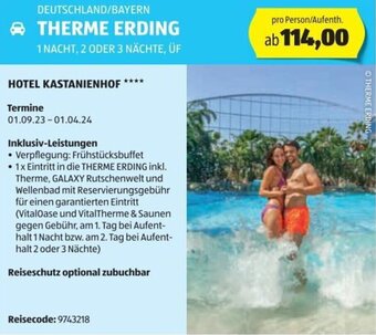 Hofer Reisen DEUTSCHLAND/BAYERN THERME ERDING 1 NACHT, 2 ODER 3 NÄCHTE, ÜF Angebot