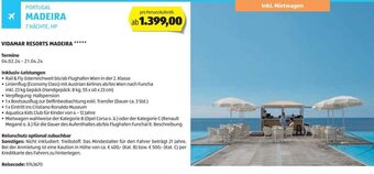 Hofer Reisen PORTUGAL *MADEIRA 7 NÄCHTE, HP Angebot