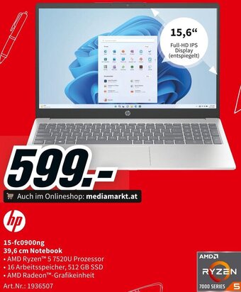 Media Markt hp 15-fc0900ng 39,6 cm Notebook Angebot