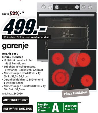Media Markt gorenje Hot Air Set 2 Einbau-Herdset Angebot