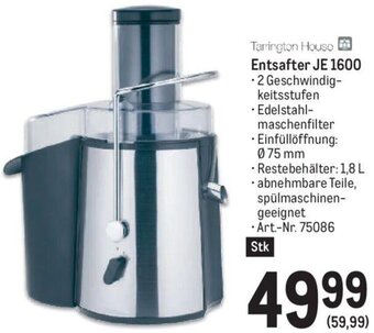 Metro Tarington House Entsafter JE 1600 Angebot