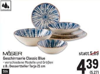 Metro MÄSER Geschirrserie Classic Blue z.B.: Dessertteller Tarja 21 cm Angebot