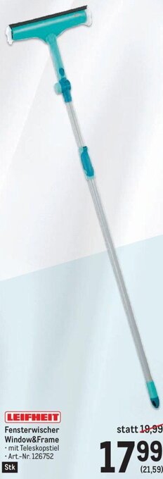 Metro LEIFHEIT Fensterwischer Window&Frame Angebot