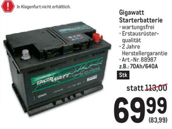 Metro Gigawatt Starterbatterie Angebot