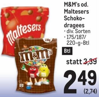 Metro M&M's od. Maltesers Schoko- dragees Angebot