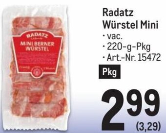 Metro Radatz Würstel Mini .220-g-Pkg Angebot